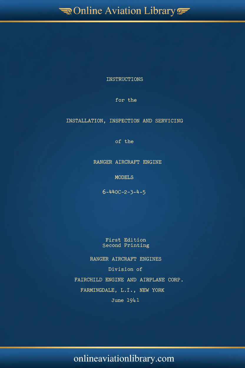 Ranger 6-440C Service Manual Standard Cover Page Blue
