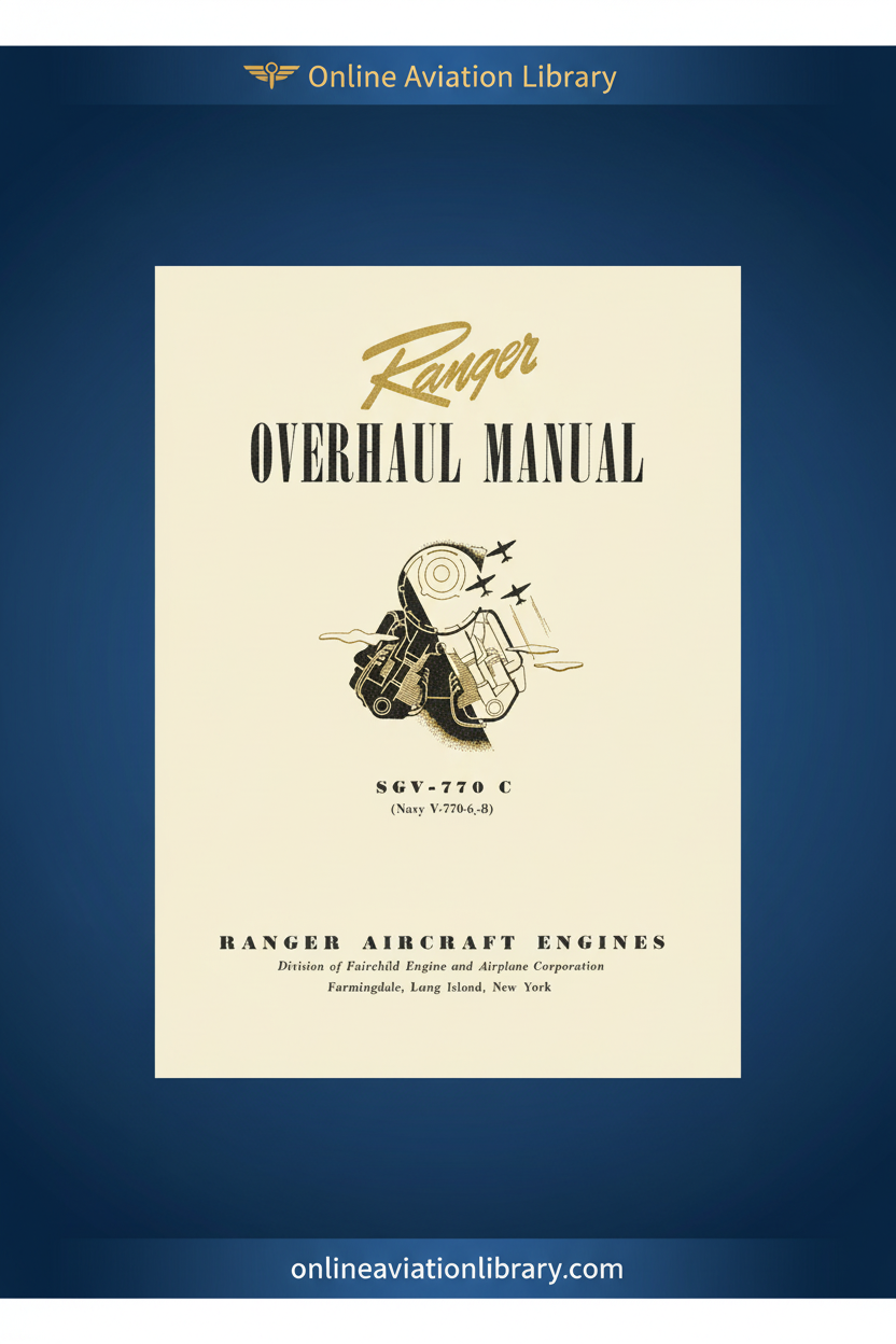 Ranger SGV-770 Overhaul Manual Cover Page Blue