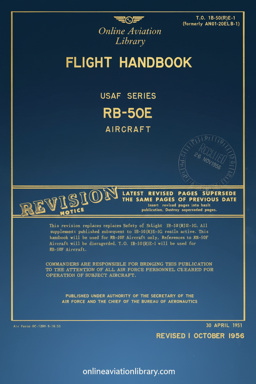 RB-50E Flight Handbook Cover Page