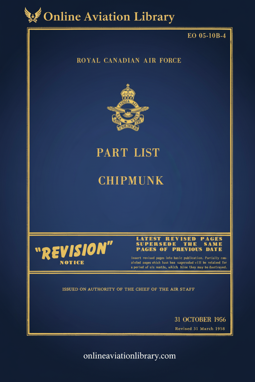 RCAF Chipmunk Parts List Standard Cover Page