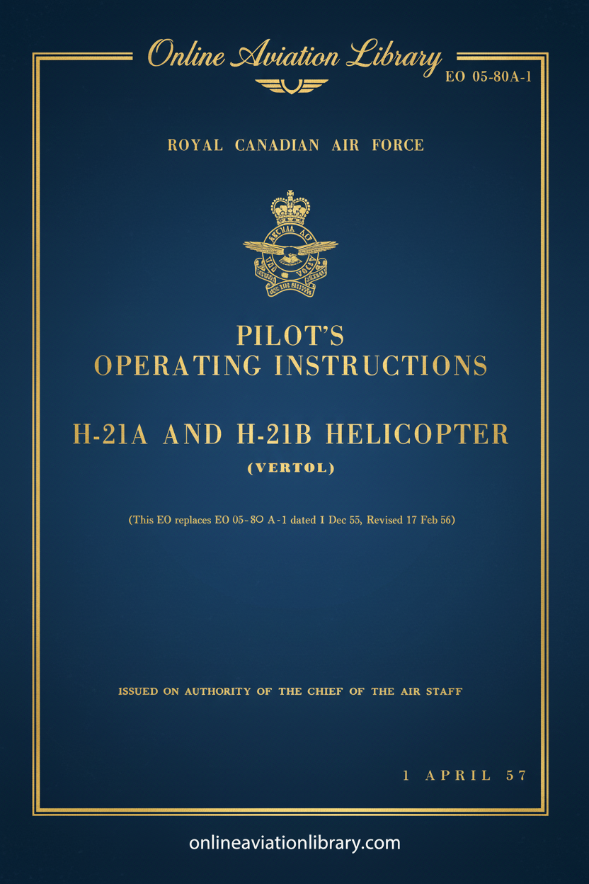 RCAF H-21A and H-21B Pilot's Operating Instructions Cover Page - Revised