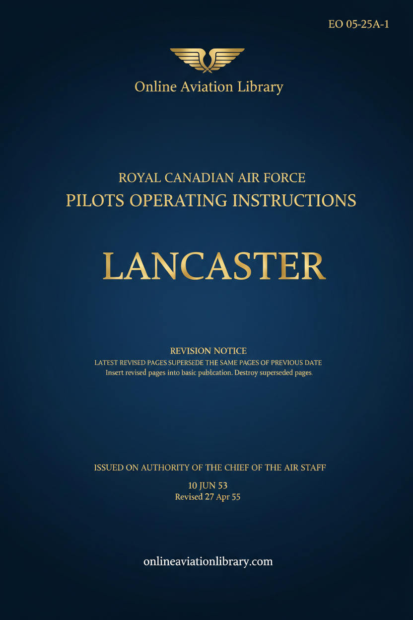RCAF Lancaster Pilots Operating Instructions Standard Cover Page