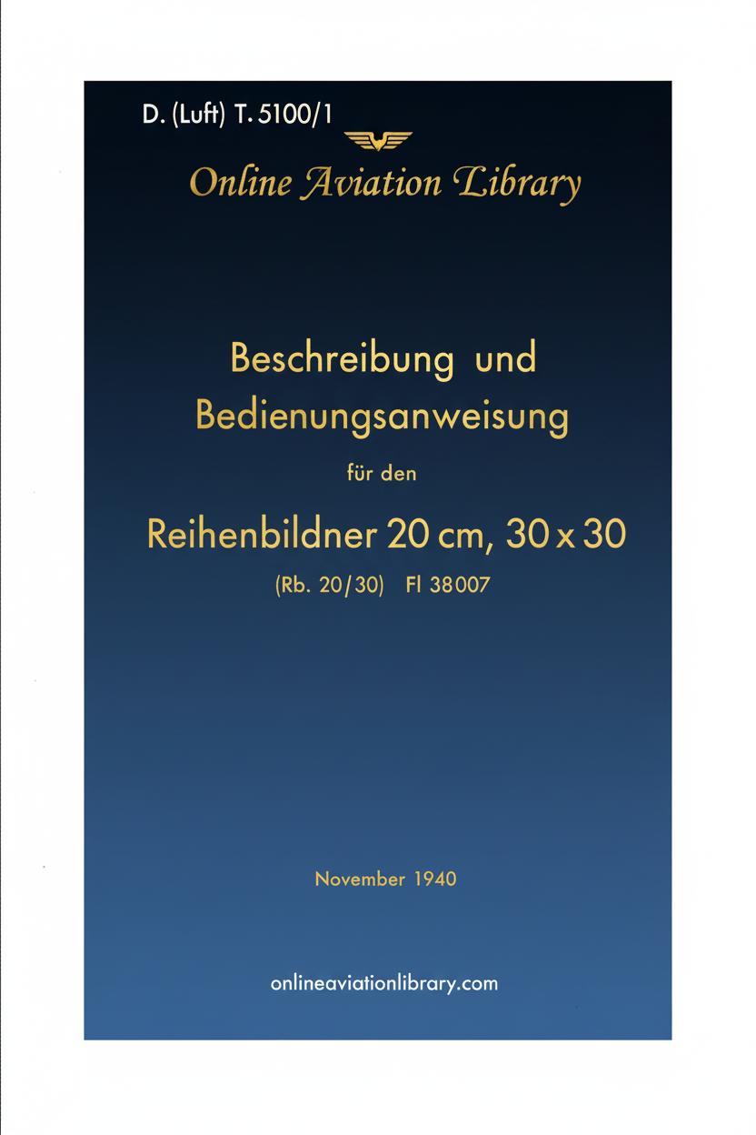 Reihenbildner 20 cm Aerial Camera Manual Cover Page