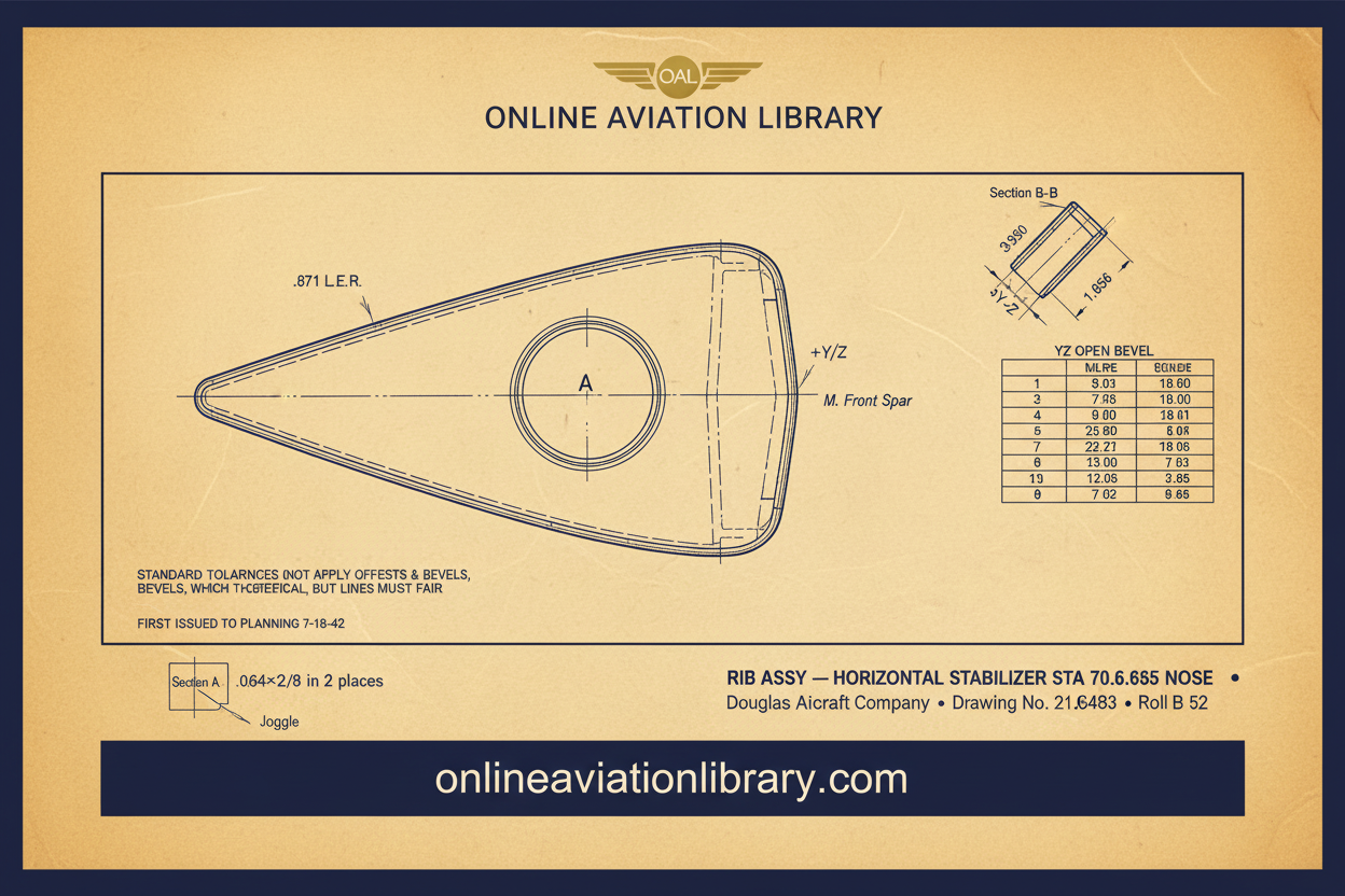 Rib Assembly Horizontal Stabilizer Sta 70.625 B52