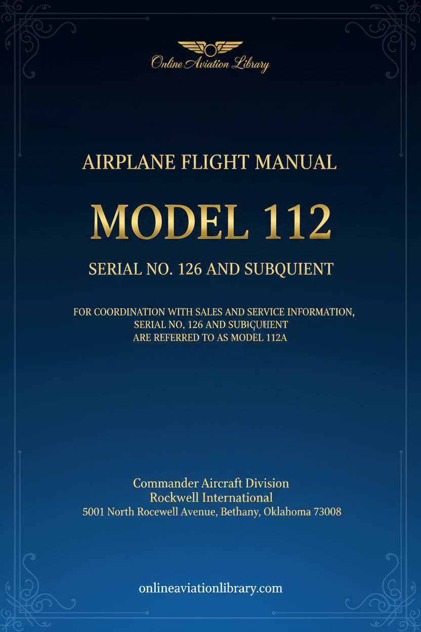 Rockwell International Model 112 Flight Manual Cover Page