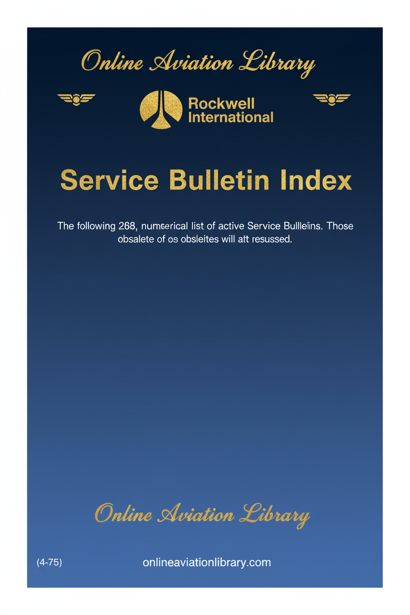 Rockwell International Service Bulletin Index Cover Page