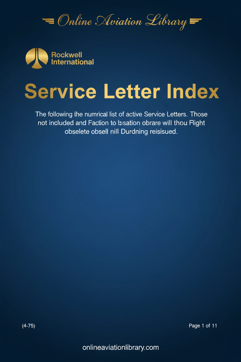 Rockwell International Service Letter Index Cover Page