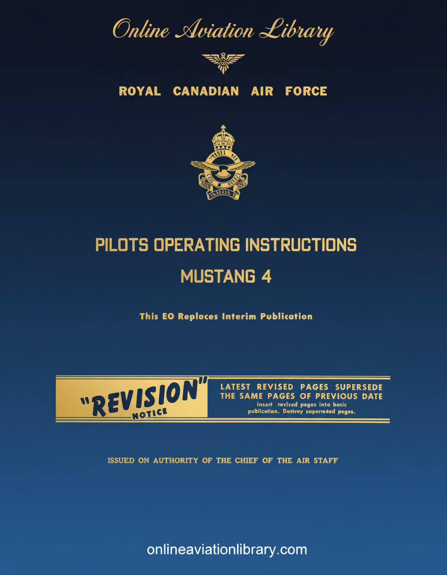 Royal Canadian Air Force Mustang 4 Pilots Operating Instructions Cover Page