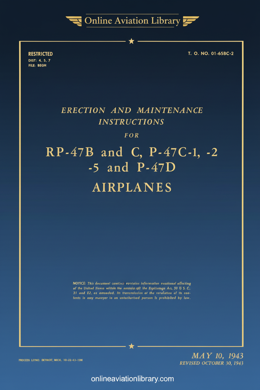 RP-47B C and P-47C P-47D Erection and Maintenance Instructions Cover