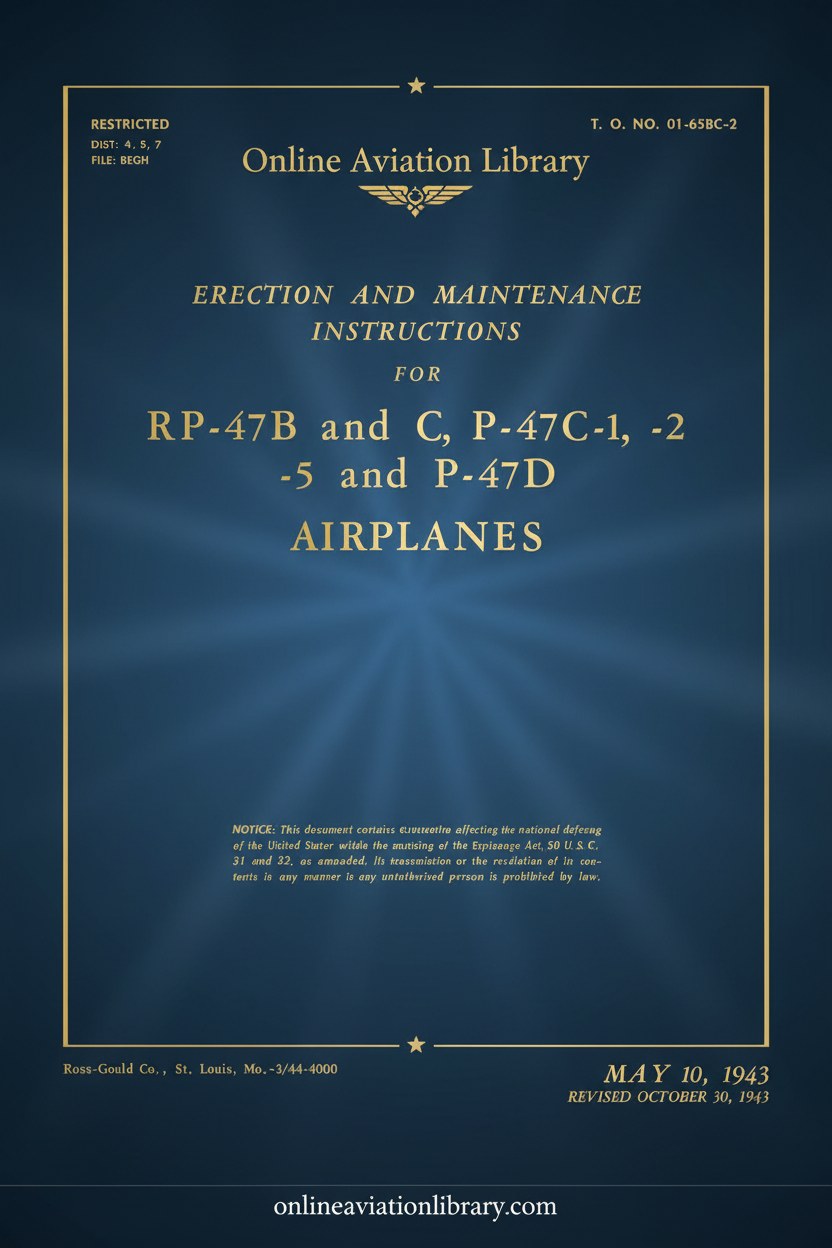 RP-47B C and P-47C P-47D Erection and Maintenance Instructions Cover