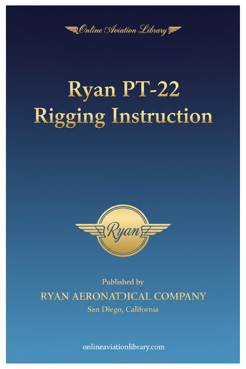 Ryan PT-22 Rigging Instruction Cover Page