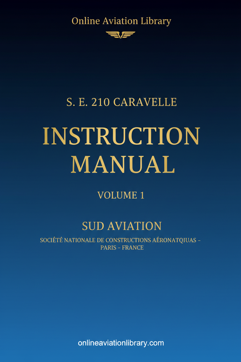 S.E. 210 Caravelle Instruction Manual Volume 1 Standard Cover Page