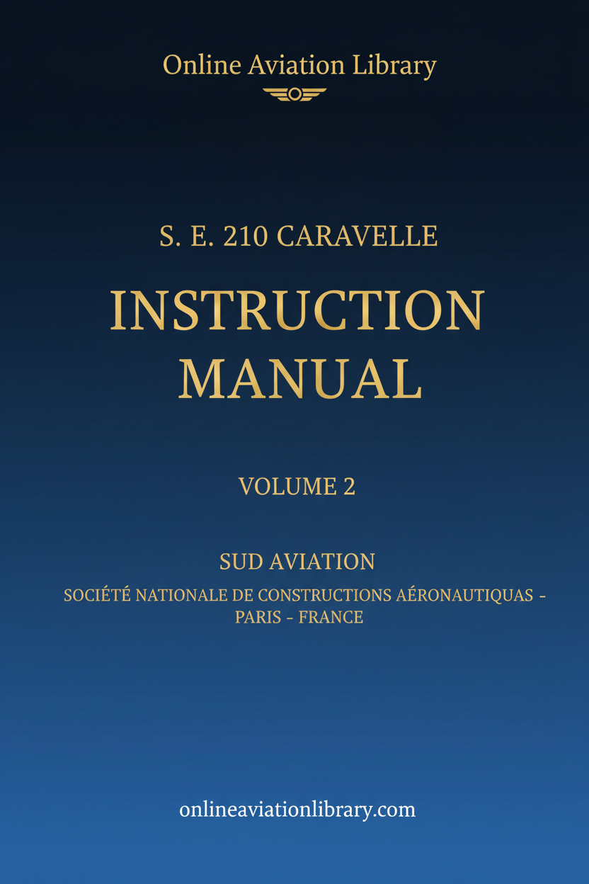 S.E. 210 Caravelle Instruction Manual Volume 2 Standard Cover Page