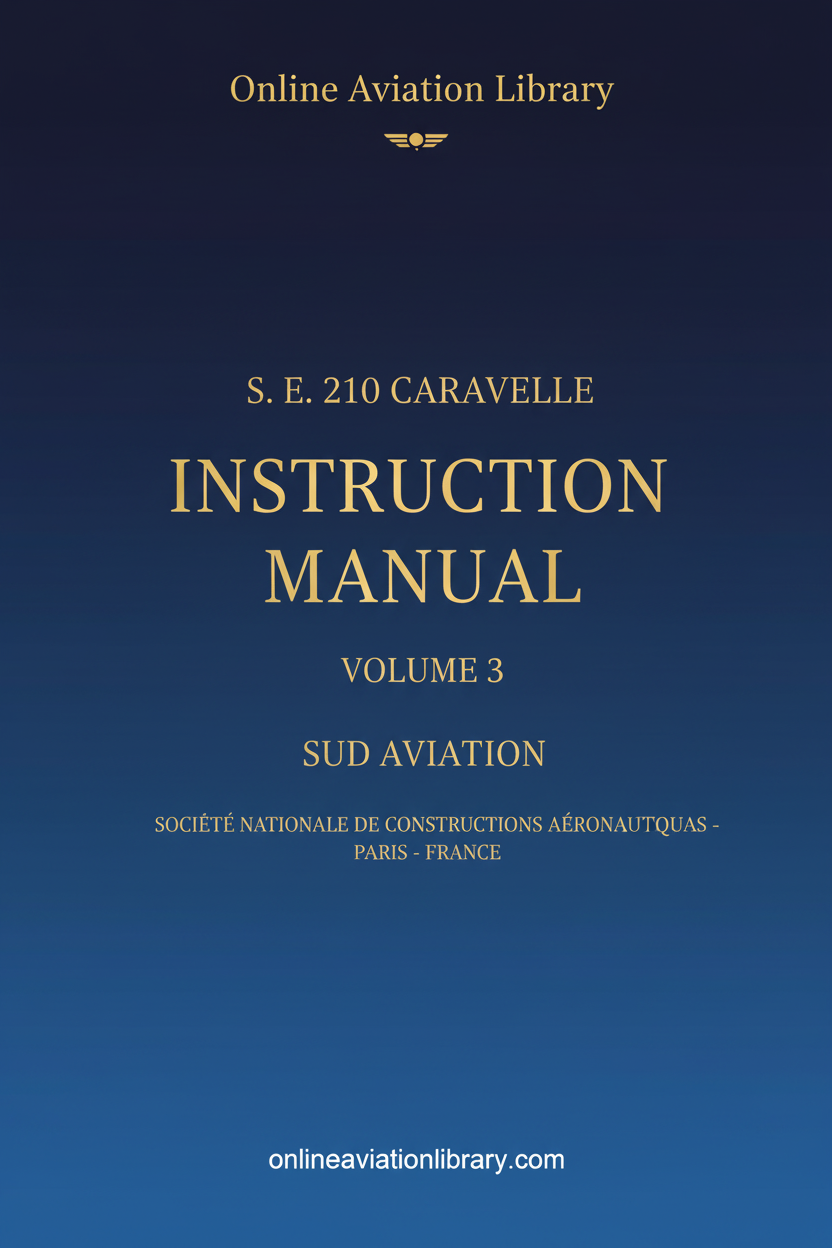 S.E. 210 Caravelle Instruction Manual Volume 3 Standard Cover Page