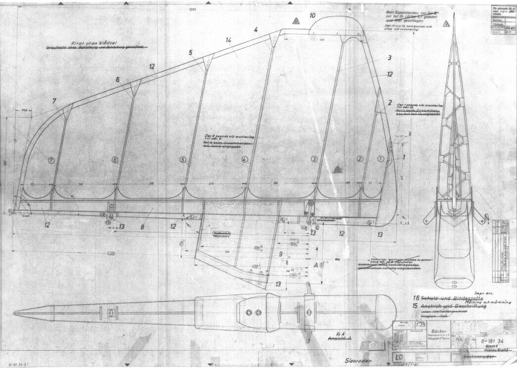 Bucker 181 " Bestmann" Aircraft Blueprints Engineering Construction Drawings - Download