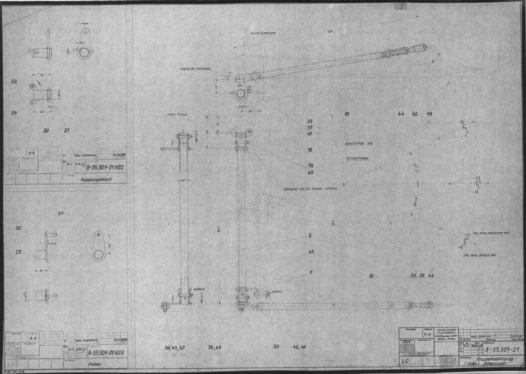 Klemm 35 Aircraft Blueprints Engineering Construction Drawings - Download