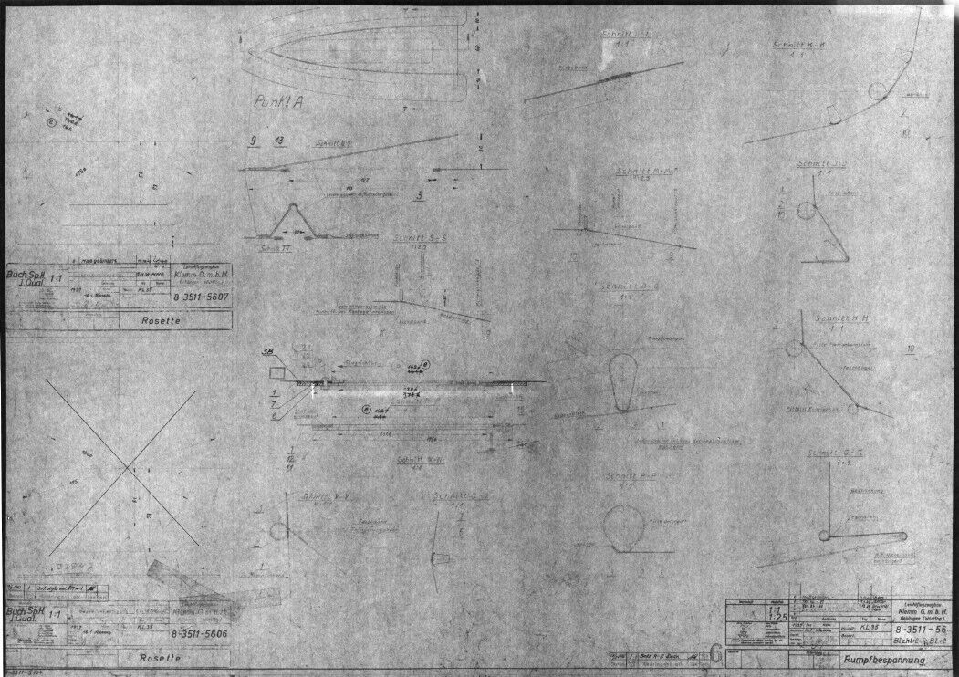 Klemm 35 Aircraft Blueprints Engineering Construction Drawings - Download