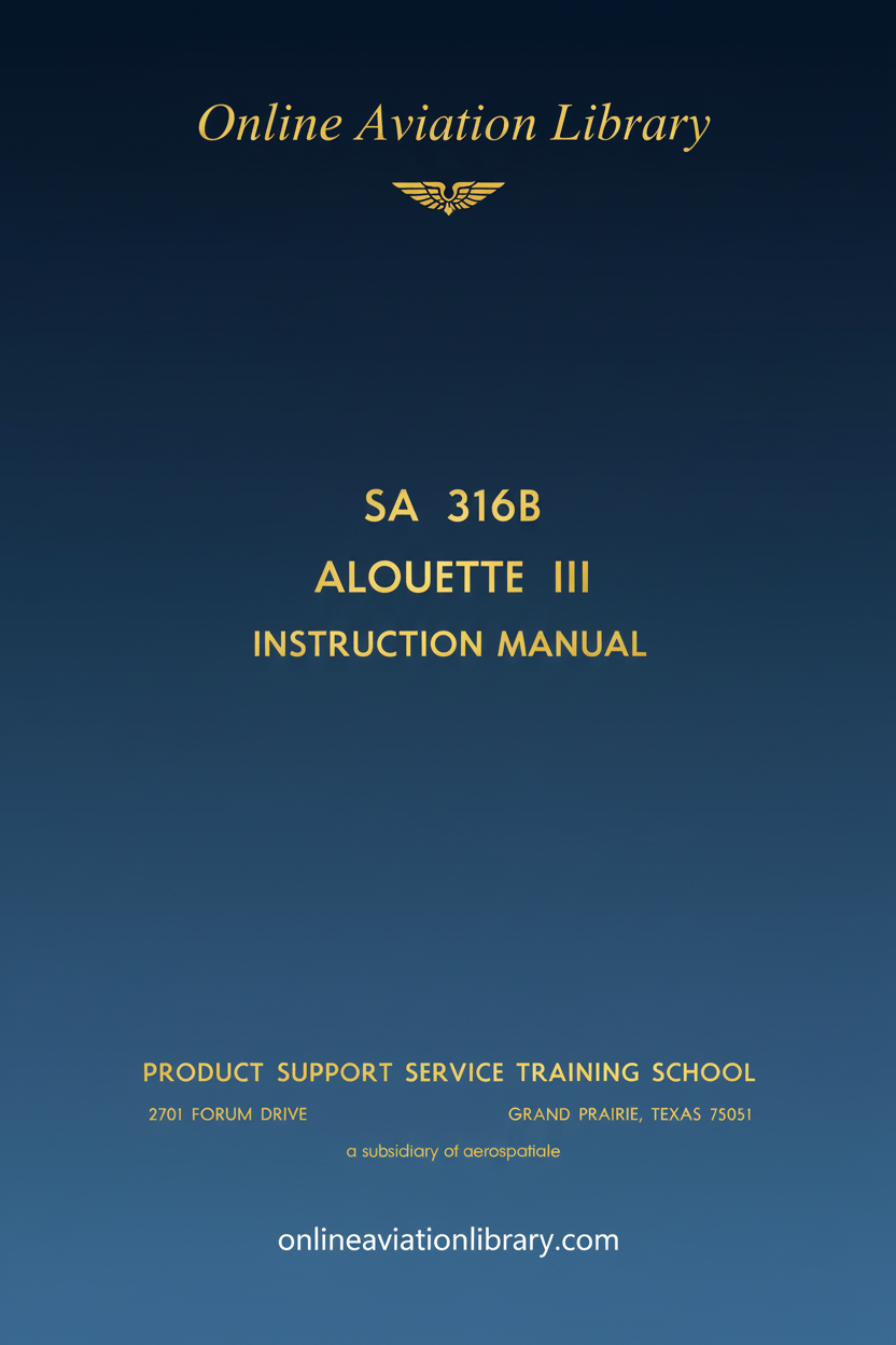 SA 316B Alouette III Instruction Manual Cover