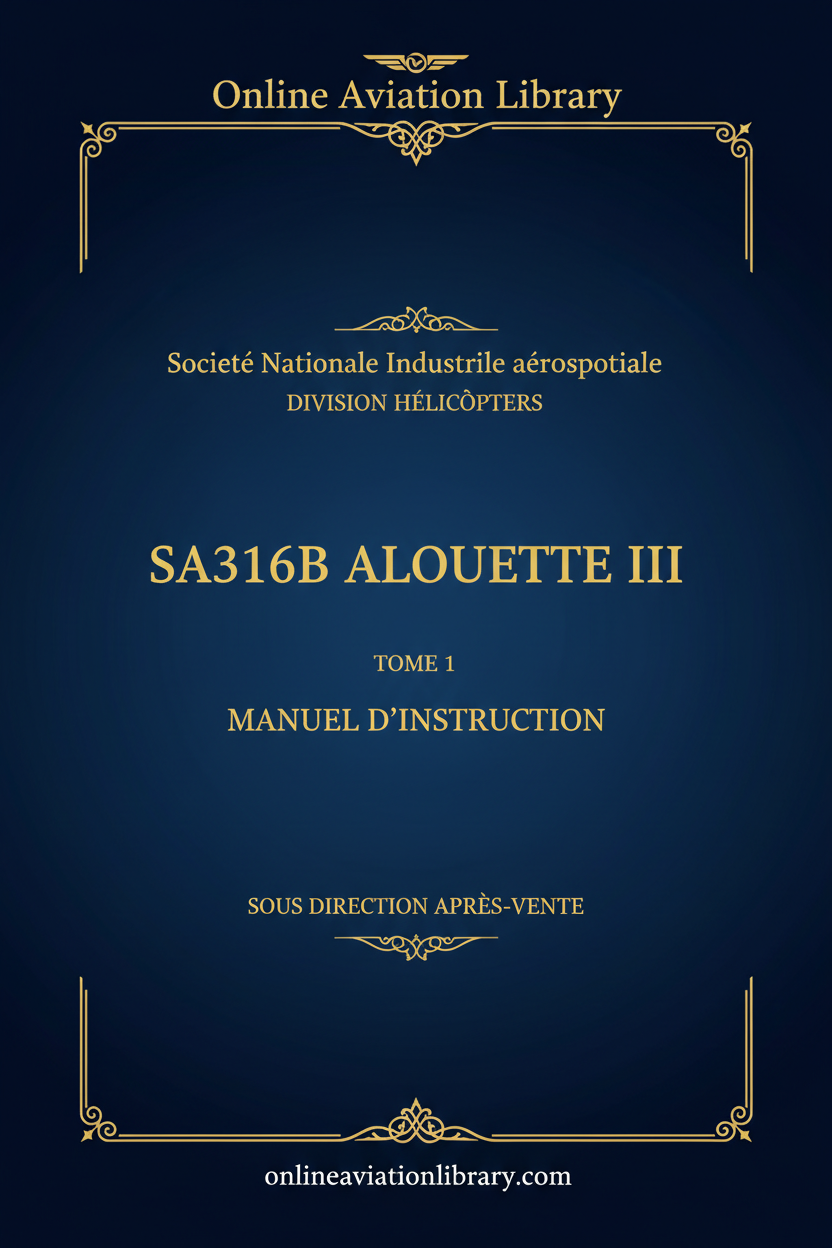 SA316B Alouette III Manuel d'Instruction Cover