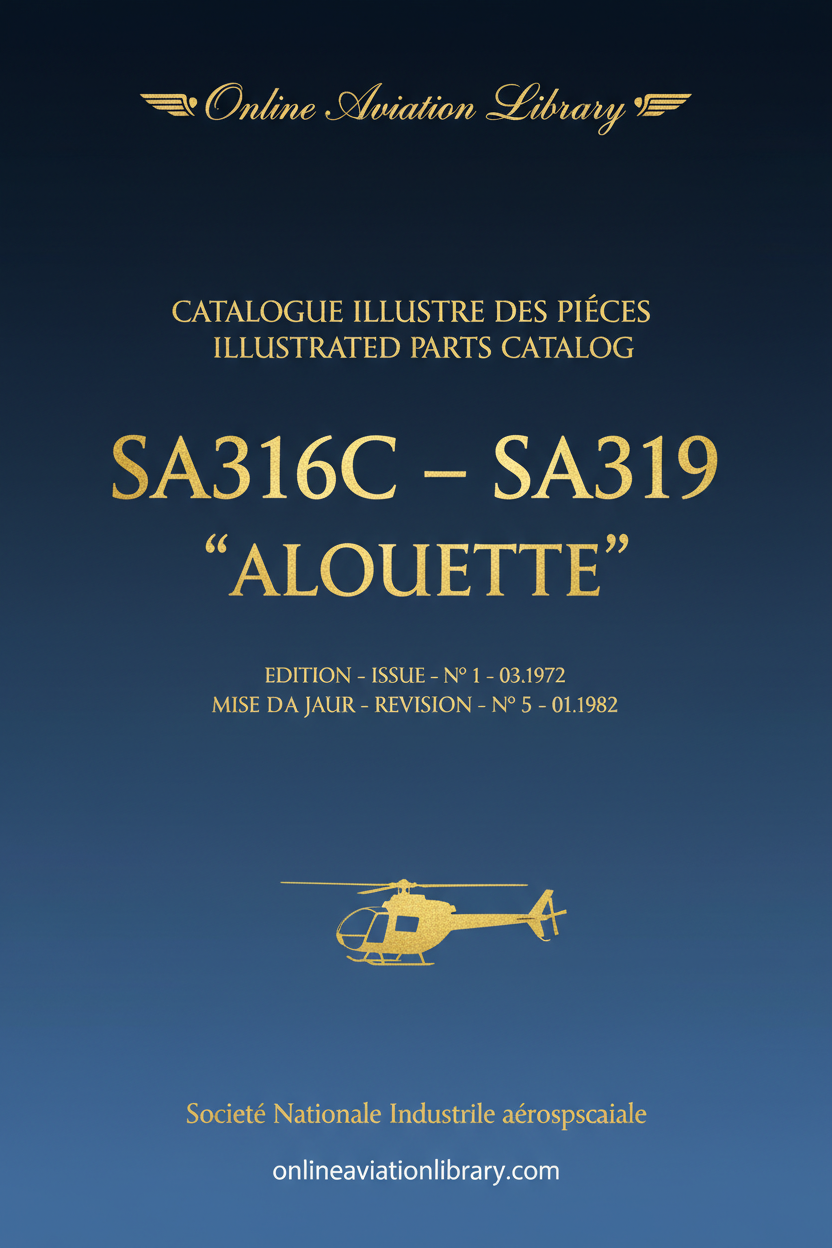 SA316C-SA319 Alouette Illustrated Parts Catalog Cover