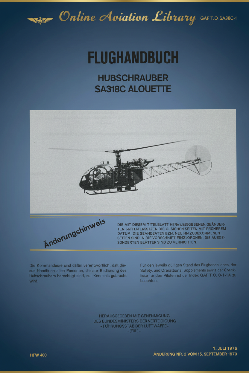 SA318C Alouette Flight Manual Cover