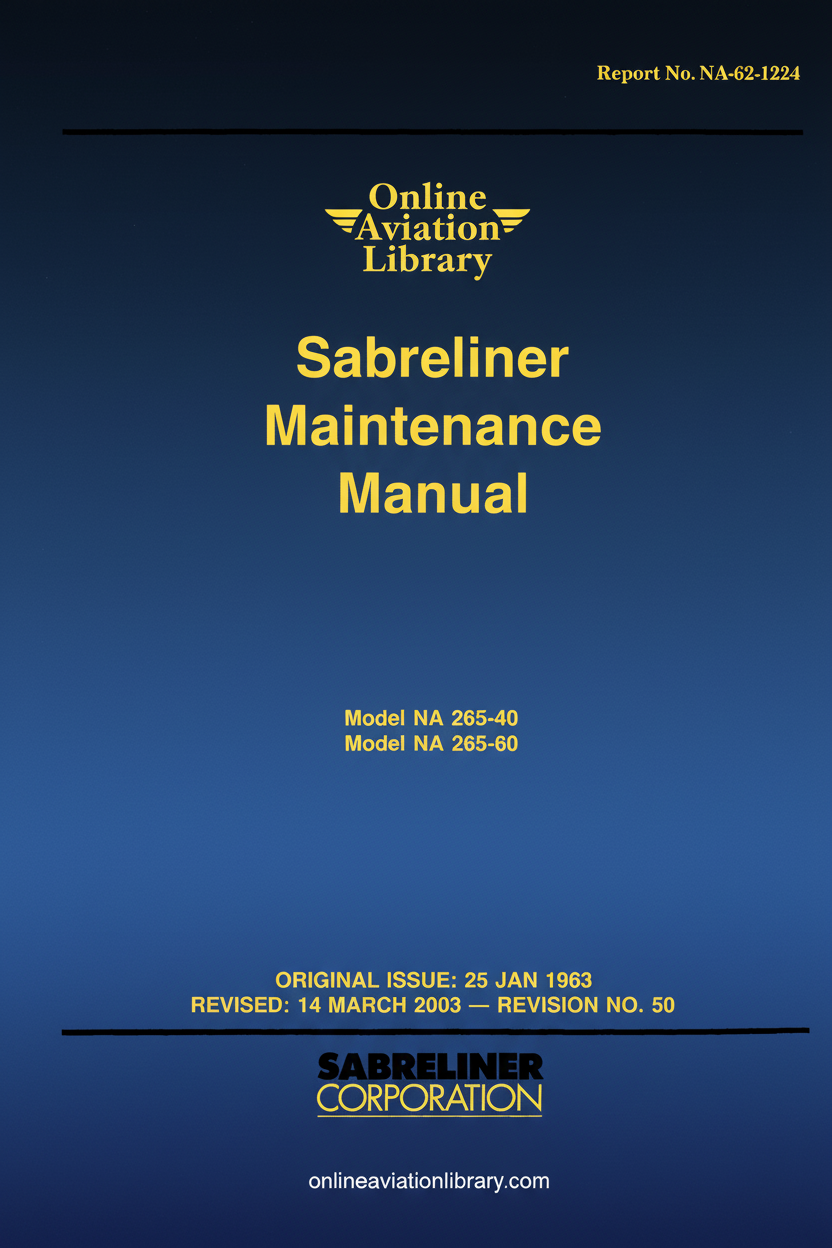Sabreliner Maintenance Manual Cover Page
