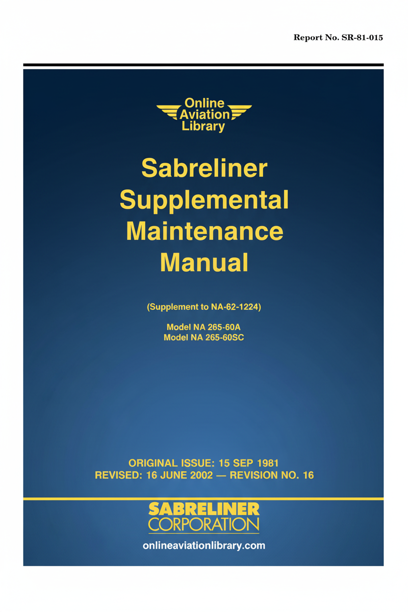 Sabreliner Supplemental Maintenance Manual Cover Page