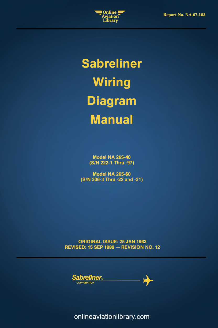 Sabreliner Wiring Diagram Manual Cover Page