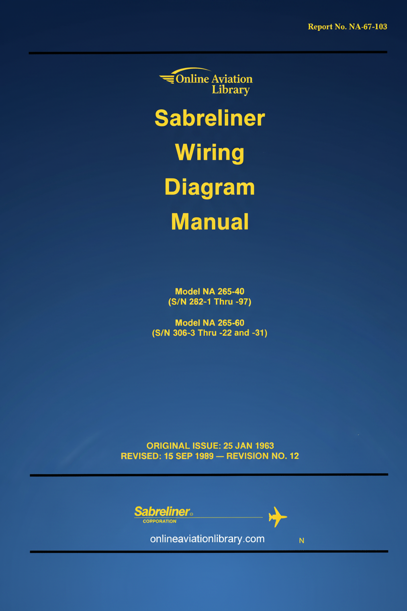 Sabreliner Wiring Diagram Manual Cover Page
