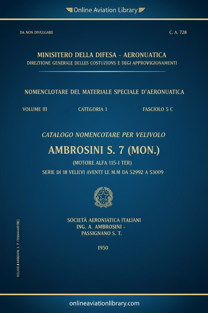 SAI Ambrosini S.7 Cover Page 1 - Text Only Blue Background