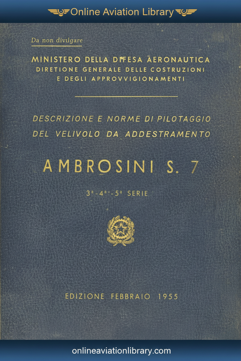 SAI Ambrosini S.7 Cover Page 3 - Pilot Manual 1955