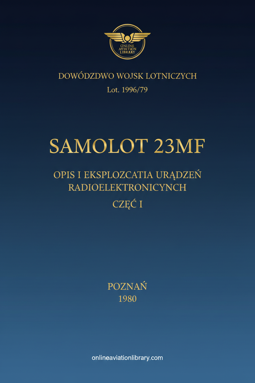 Samolot 23MF Radioelectronic Equipment Standard Cover Page TEXT