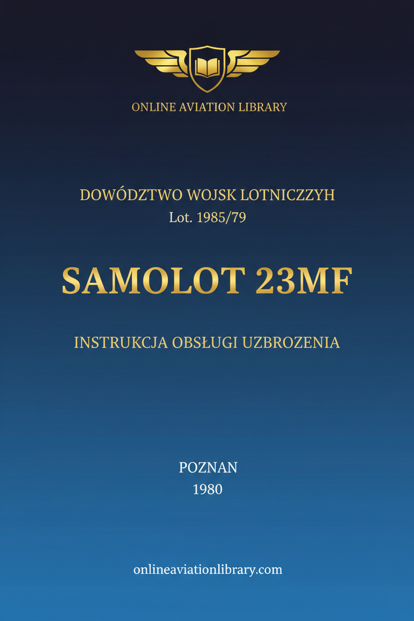 Samolot 23MF Weapons Maintenance Standard Cover Page TEXT