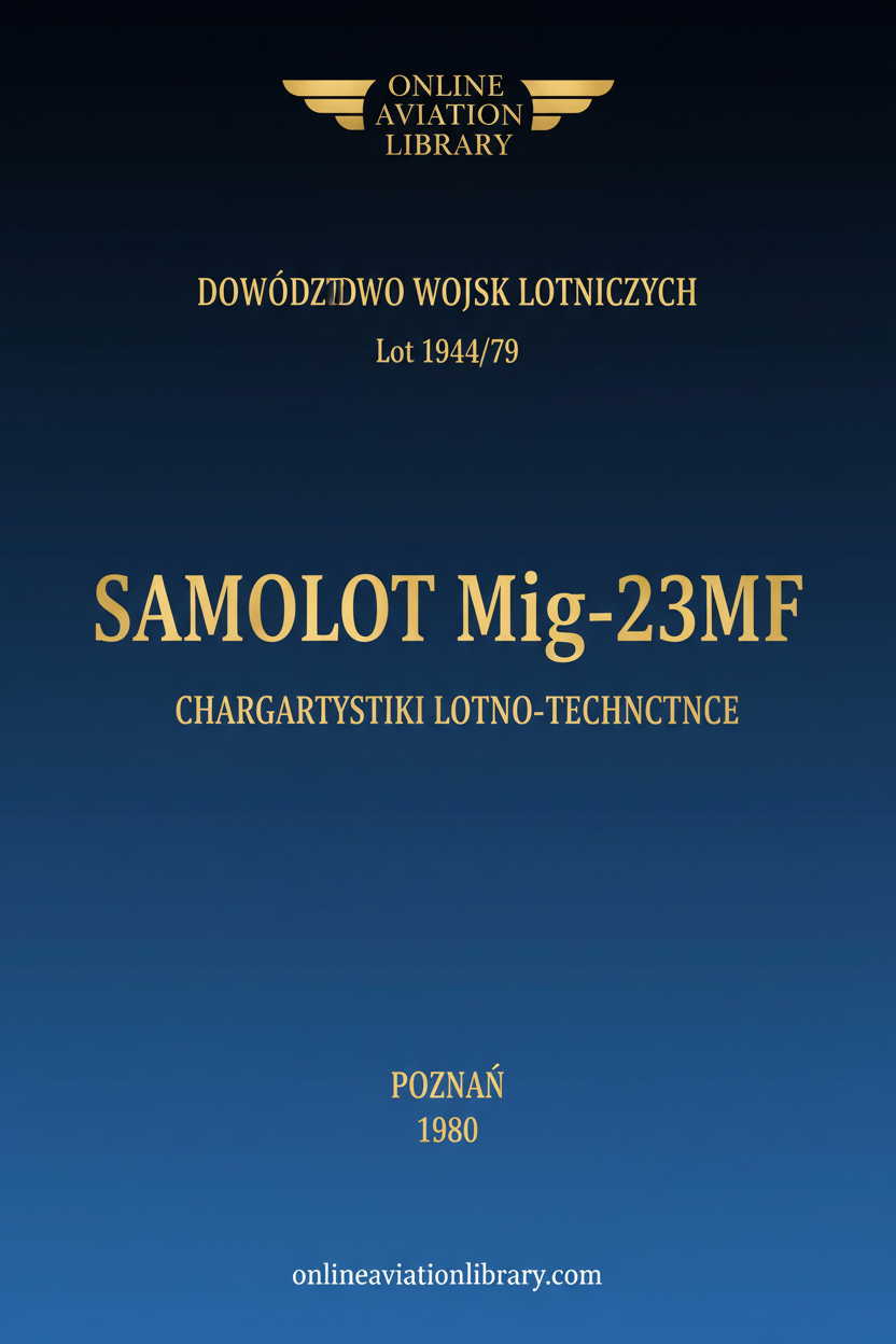 Samolot MiG-23MF Flight Characteristics Standard Cover Page TEXT