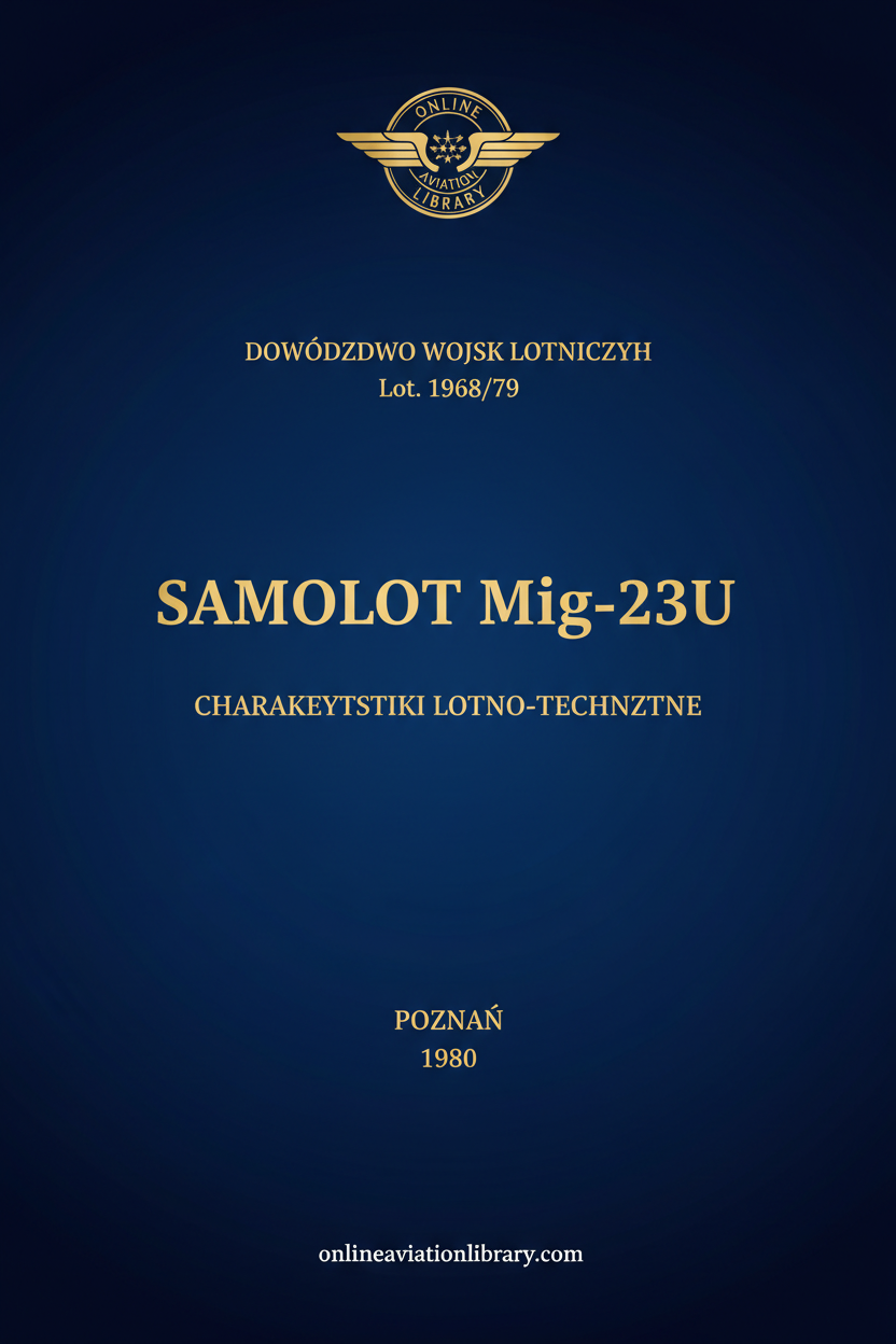 Samolot MiG-23U Flight Characteristics Standard Cover Page TEXT