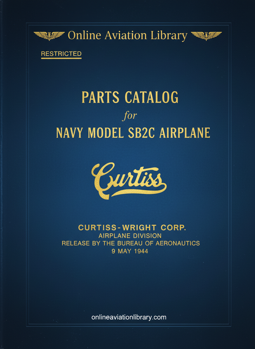 SB2C Parts Catalog Cover Page