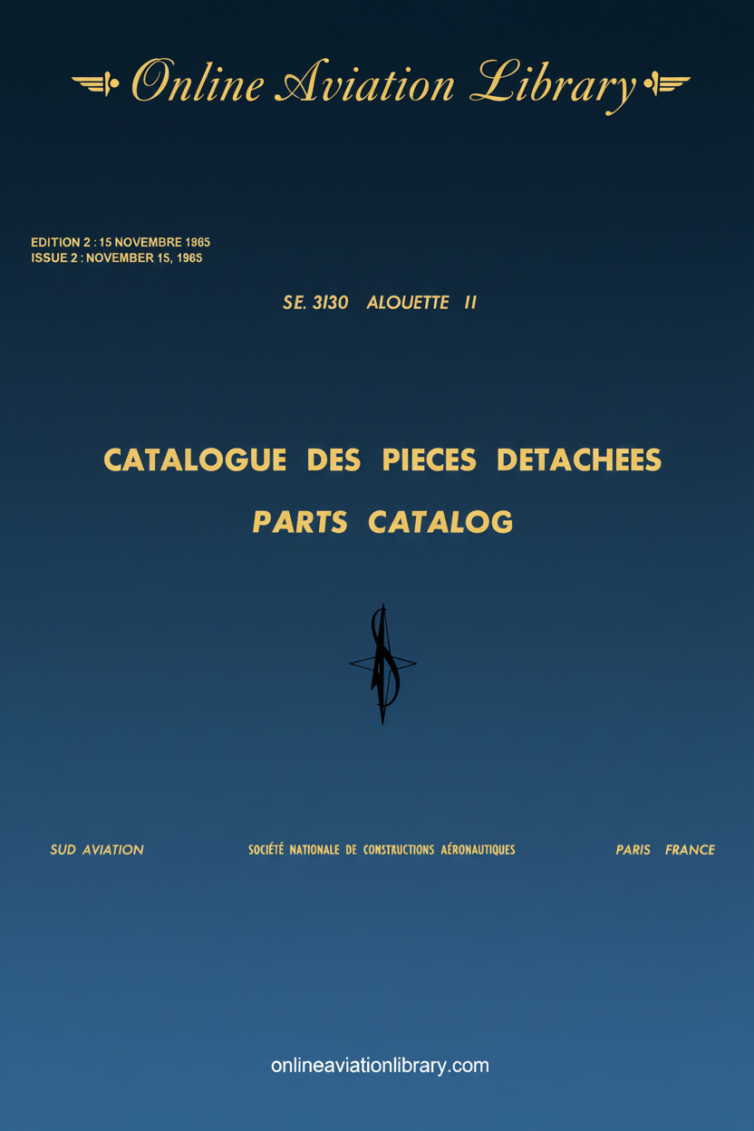 SE 3130 Alouette II Parts Catalog Cover