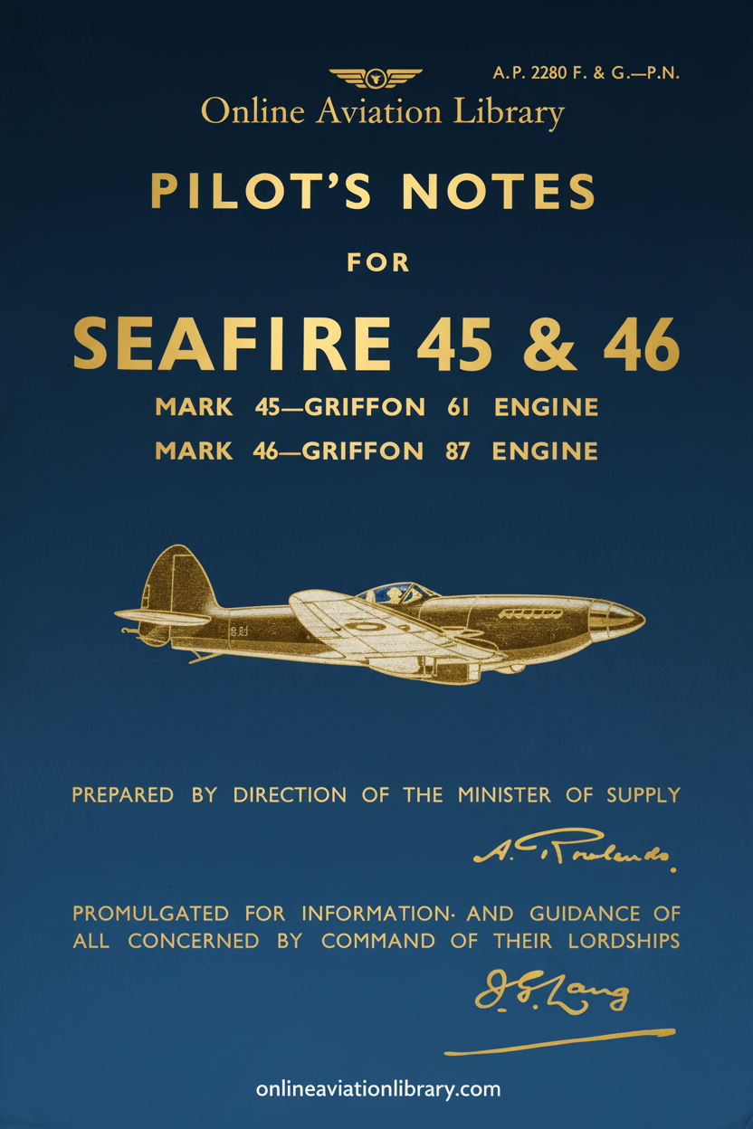 Seafire 45 & 46 Pilot's Notes Cover Page