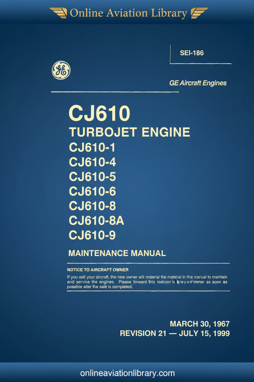 SEI-186 CJ610 Maintenance Manual Cover