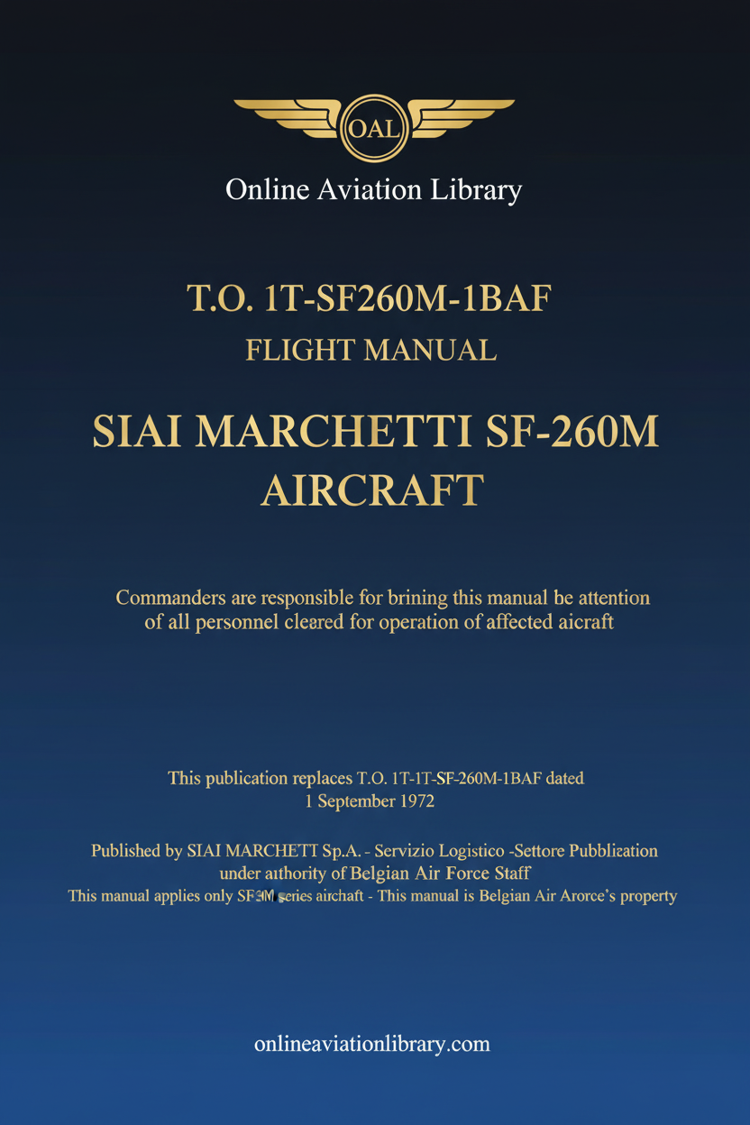 SF-260M Flight Manual Belgian Air Force Cover