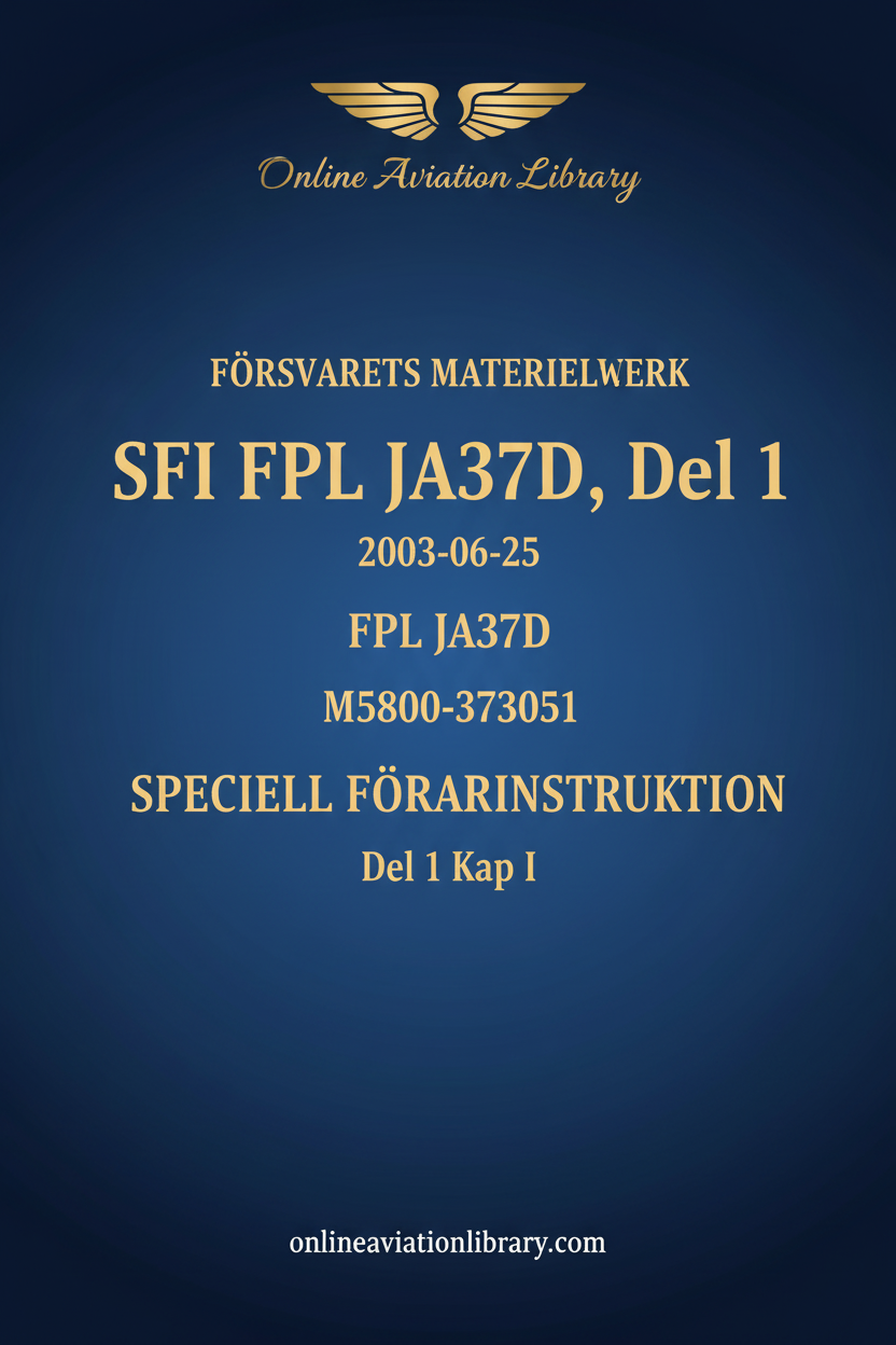 SFI FPL JA37D Standard Cover Page