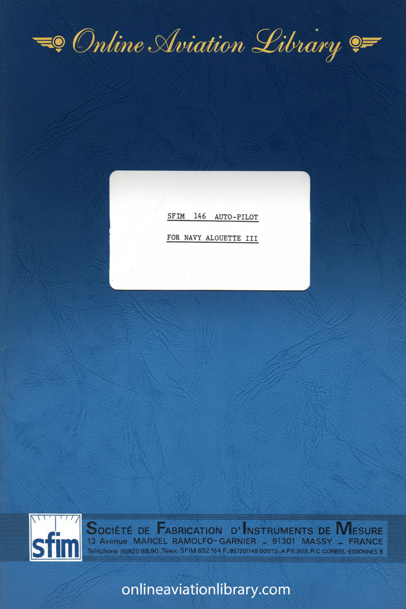 SFIM 146 Auto-Pilot for Navy Alouette III Cover