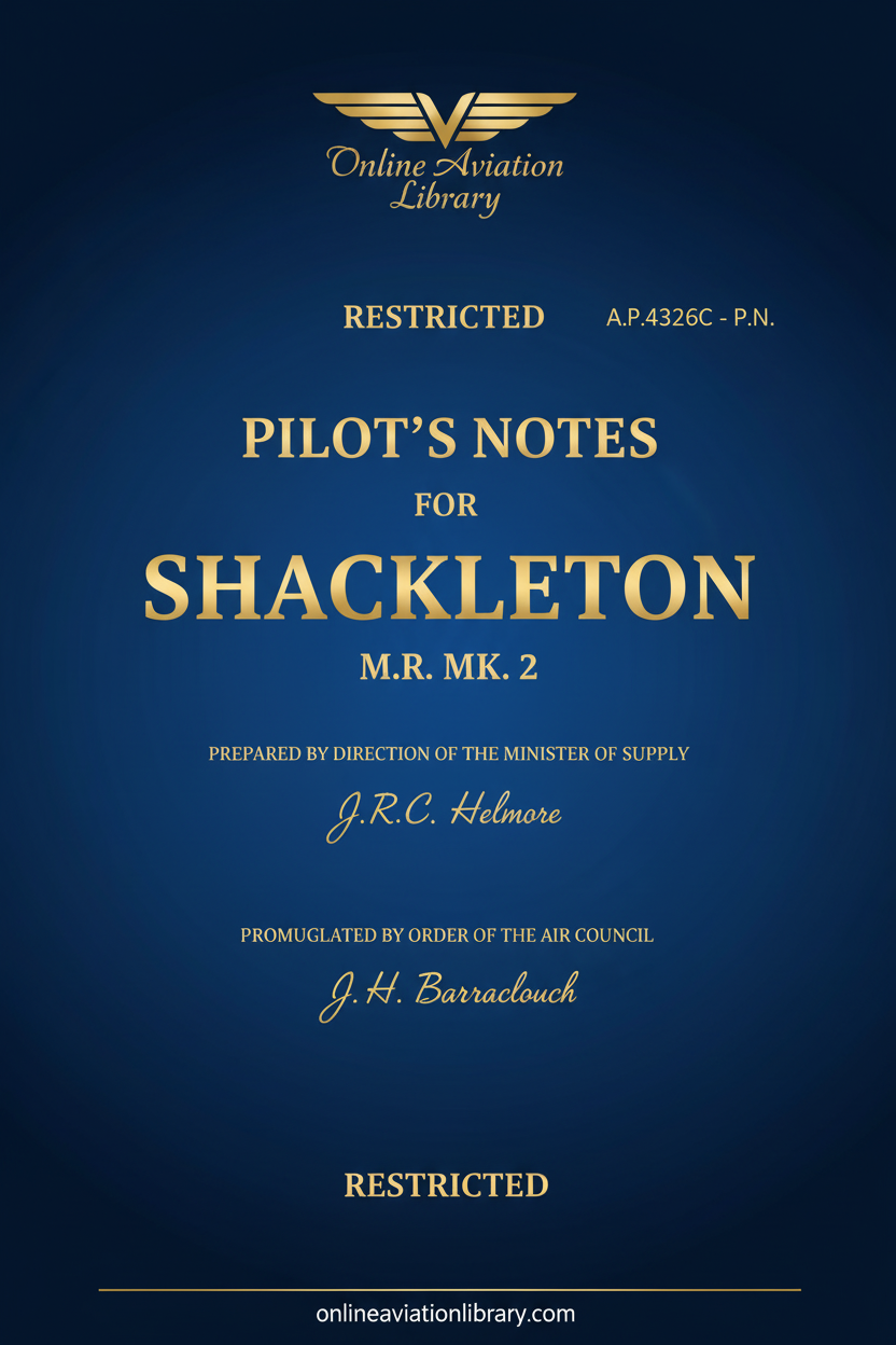 Shackleton MR Mk 2 Pilot's Notes Standard Cover Page