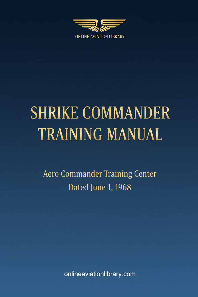 Shrike Commander Training Manual - Standard Cover Page