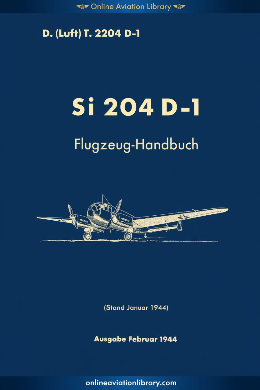Si 204 D-1 Flugzeug-Handbuch Standard Cover Page 1