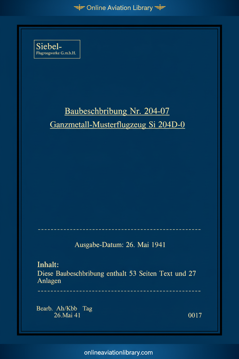 Si 204 D Baubeschreibung Standard Cover Page 1