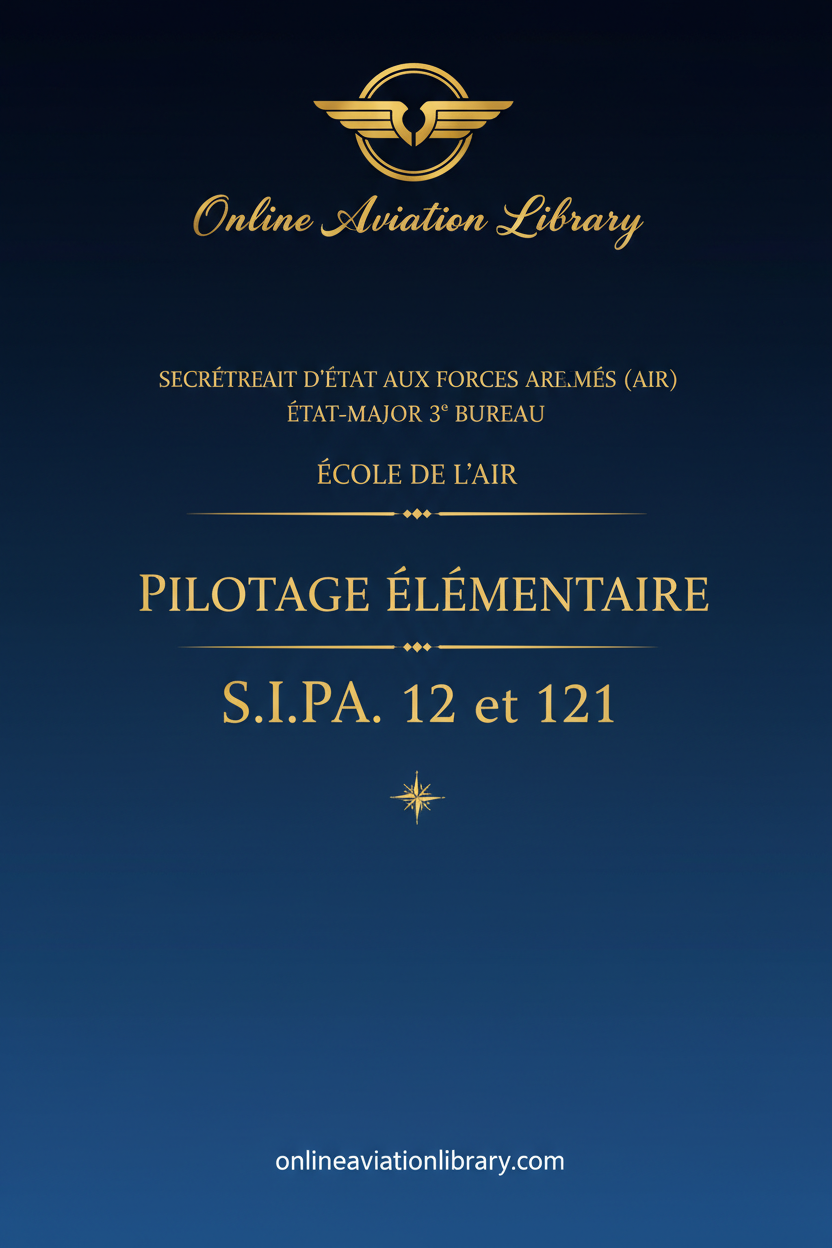 SIPA 12 and 121 Standard Cover Page - Elementary Flight Training