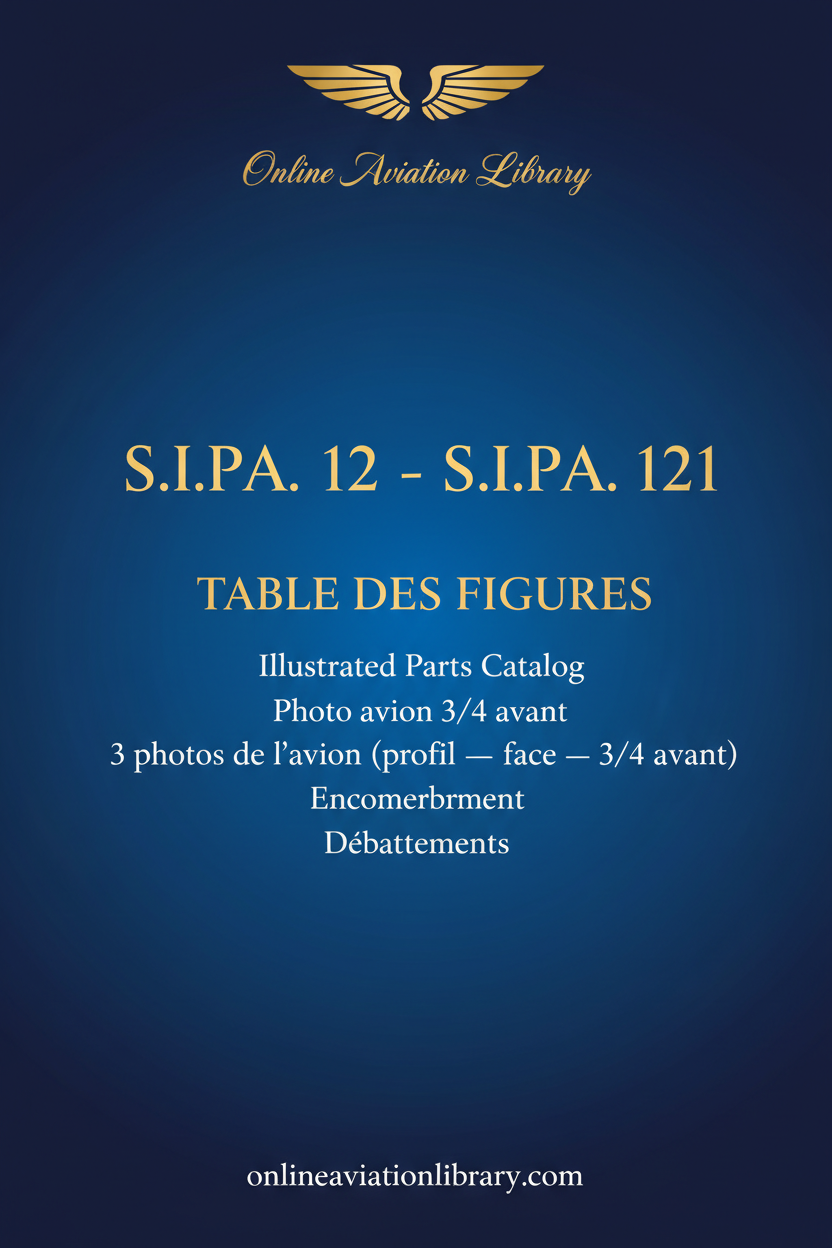 SIPA 12 and SIPA 121 Standard Cover Page - Illustrated Parts Catalog
