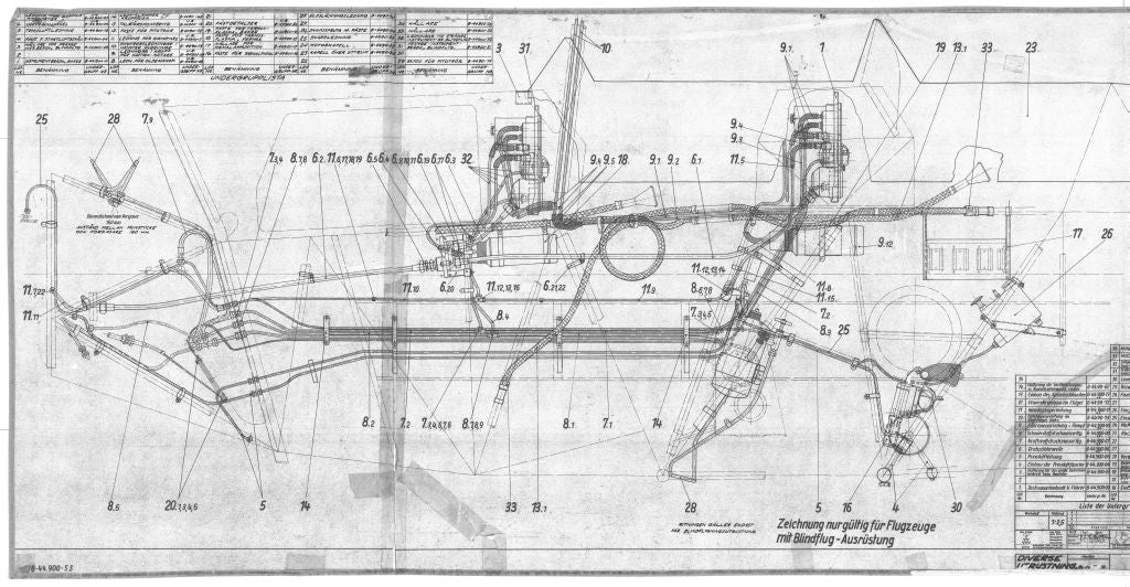 Bücker Bü 25 Aircraft Engineering Drawings - Original Blueprints Digital Download