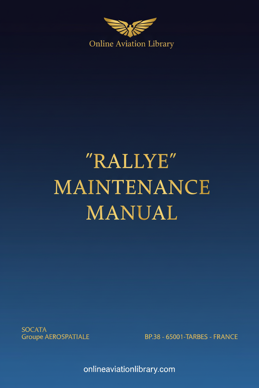 SOCATA Rallye Maintenance Manual Standard Cover Page